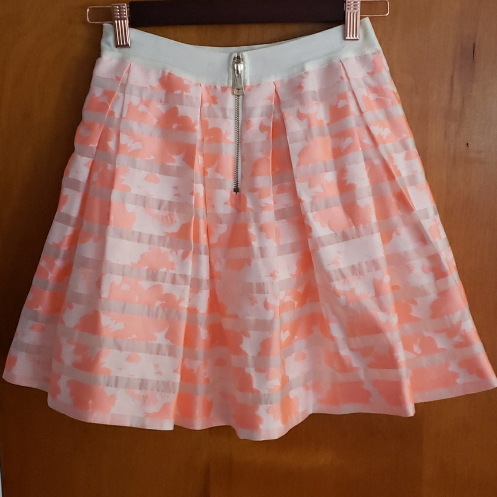 Bebe floral striped mini skirt